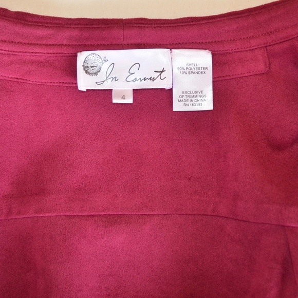 In Earnest by Byron Lars Long Sleeve Vegan Suede Button Down - Picture 6 of 10